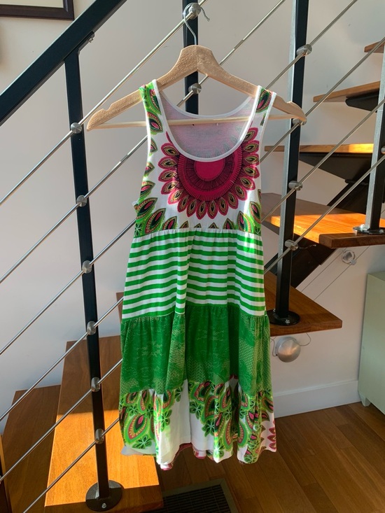 Desigual Other - Desigual Green & Pink Paisley Tank Dress
